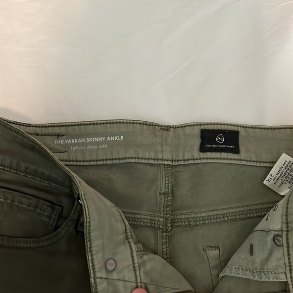 AG The Farrah Skinny Ankle dark green waxed jeans, (27R) - Picture 2 of 3